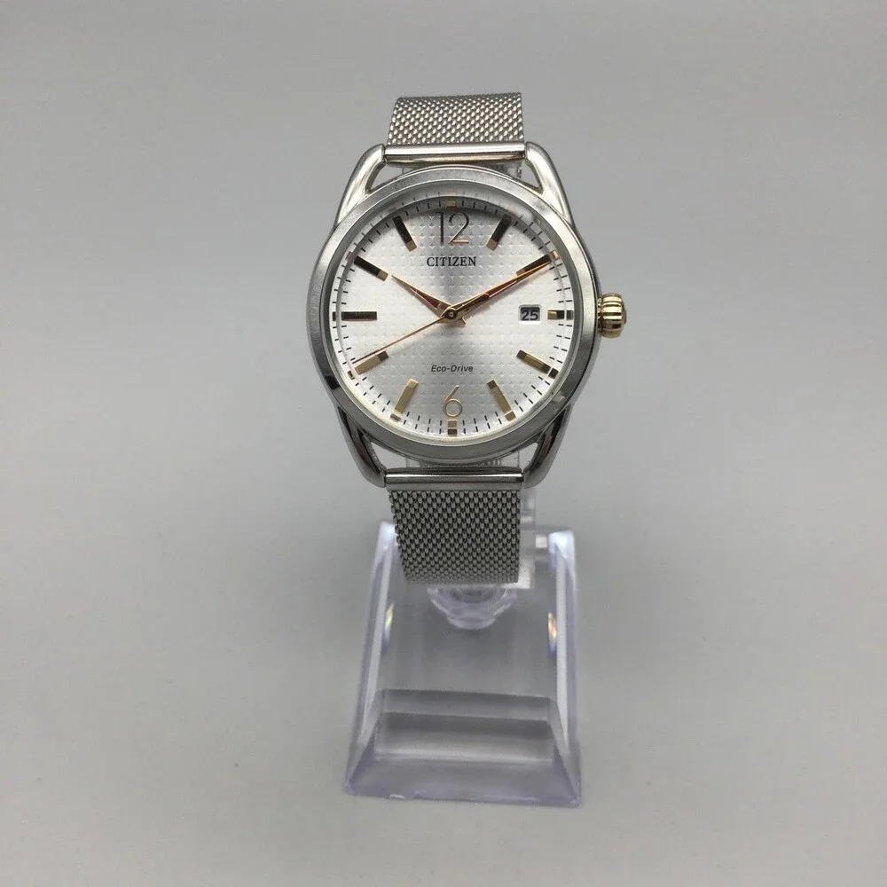 Citizen Eco-Drive Mens Watch 35mm Stainless Mesh J810-S108748 Solar Date